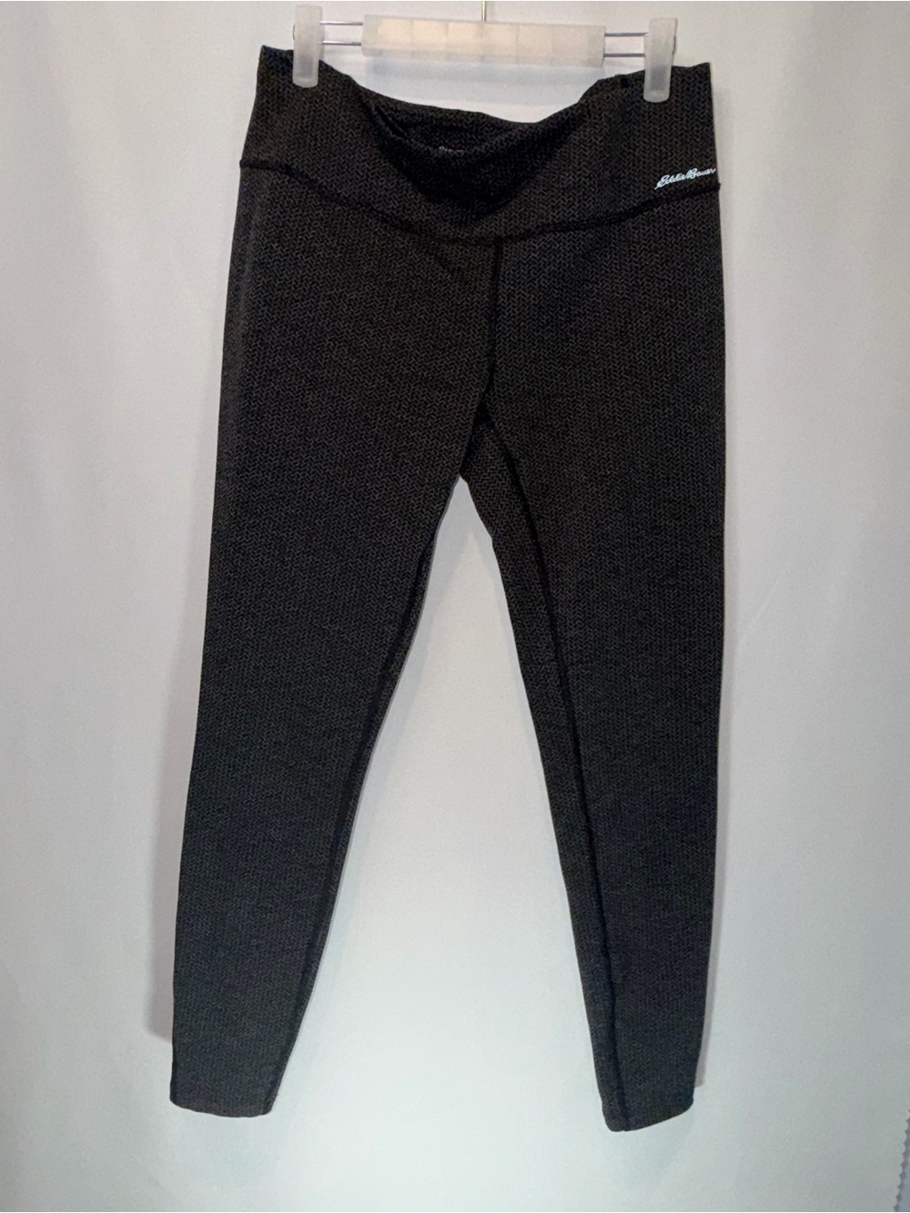 Eddie Bauer Black Heathered Active Leggings with Logo